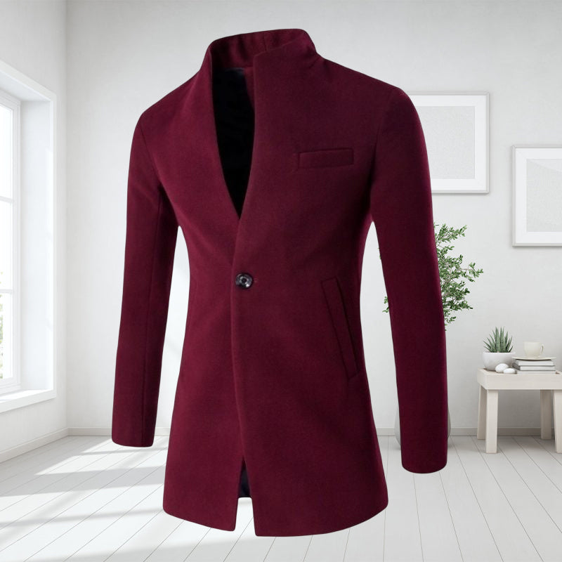 Men's Solid Color One Button Coat