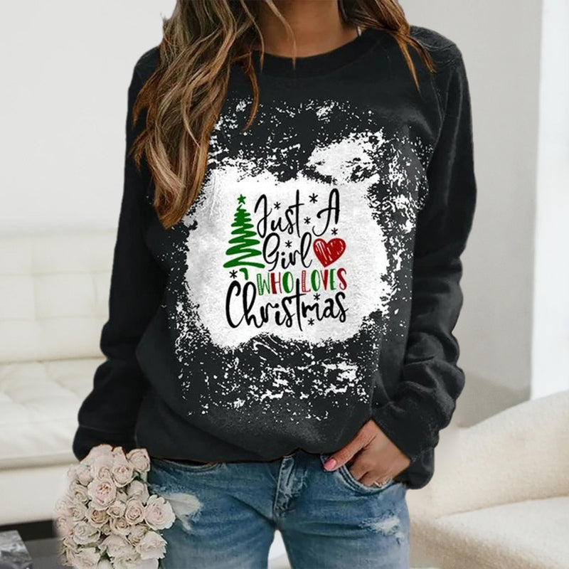 Christmas Motif Print Long-sleeved T-shirt