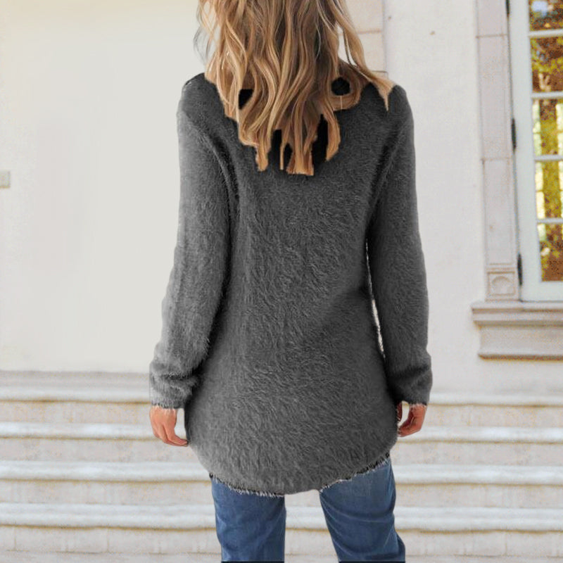 Solid Color Plush Sweater