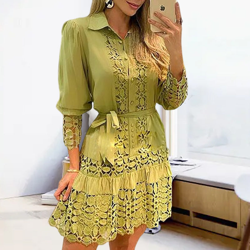 Women's Shirt Knee Length Dress