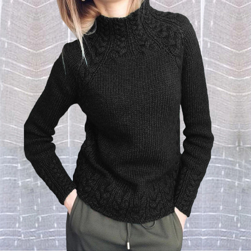 Solid Color Linen Pattern Sweater