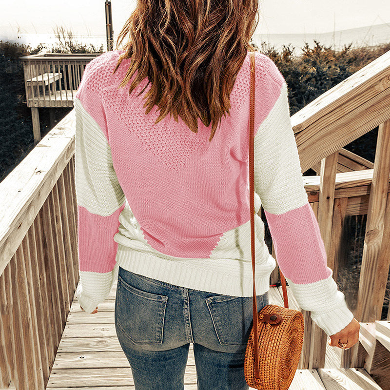 Colorblock Crew Neck Sweater