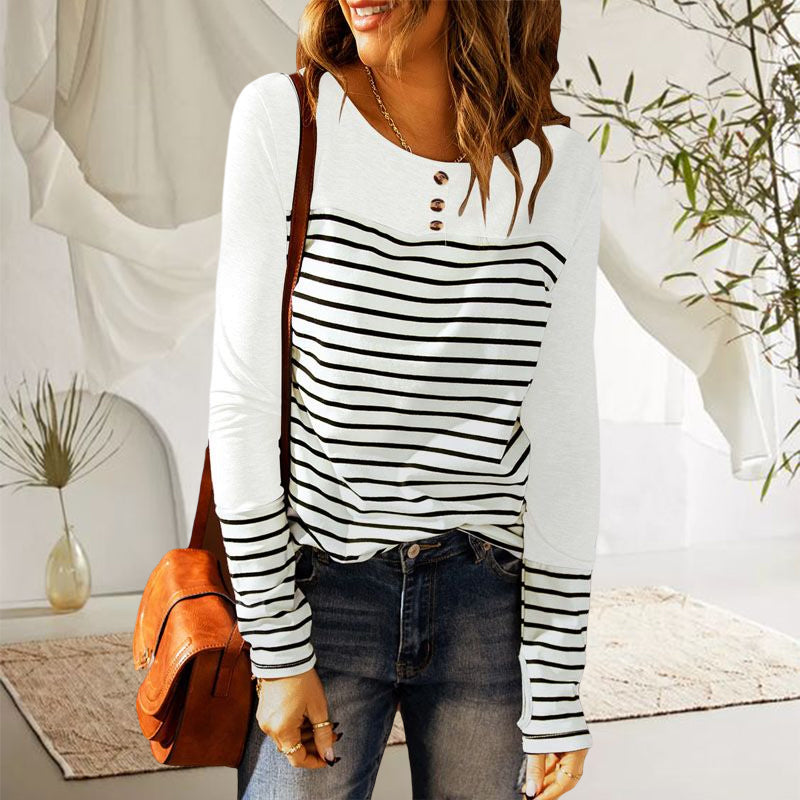 Striped Loose Long Sleeve T-Shirt