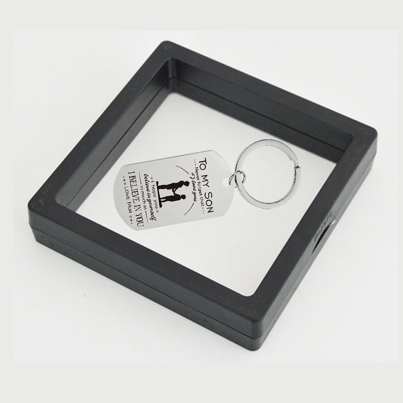 Mother's Day Lettering Metal Keychain with box