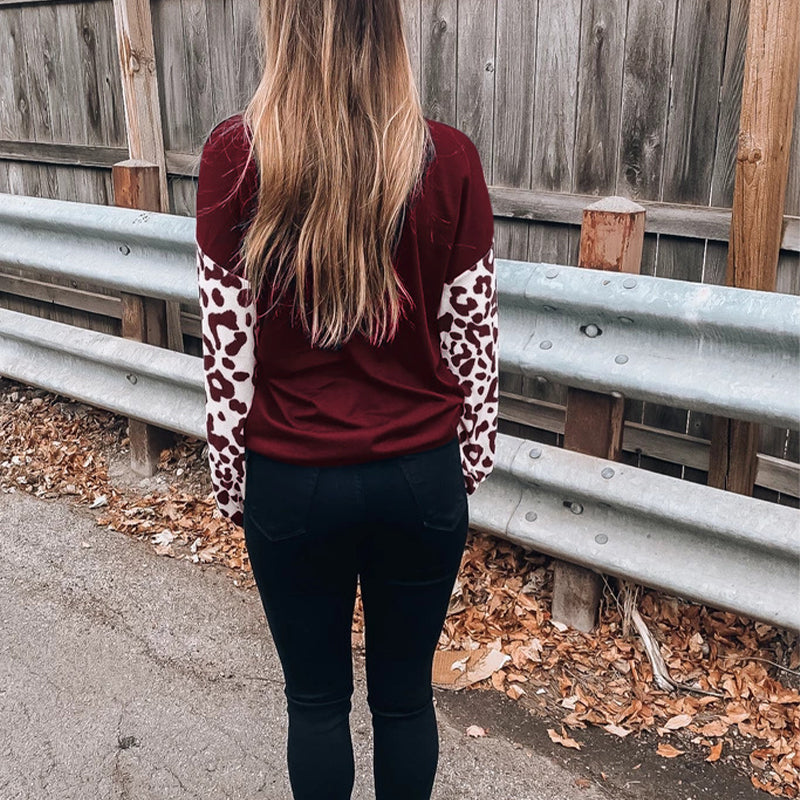 CROSSED LEOPARD PRINT T-SHIRT
