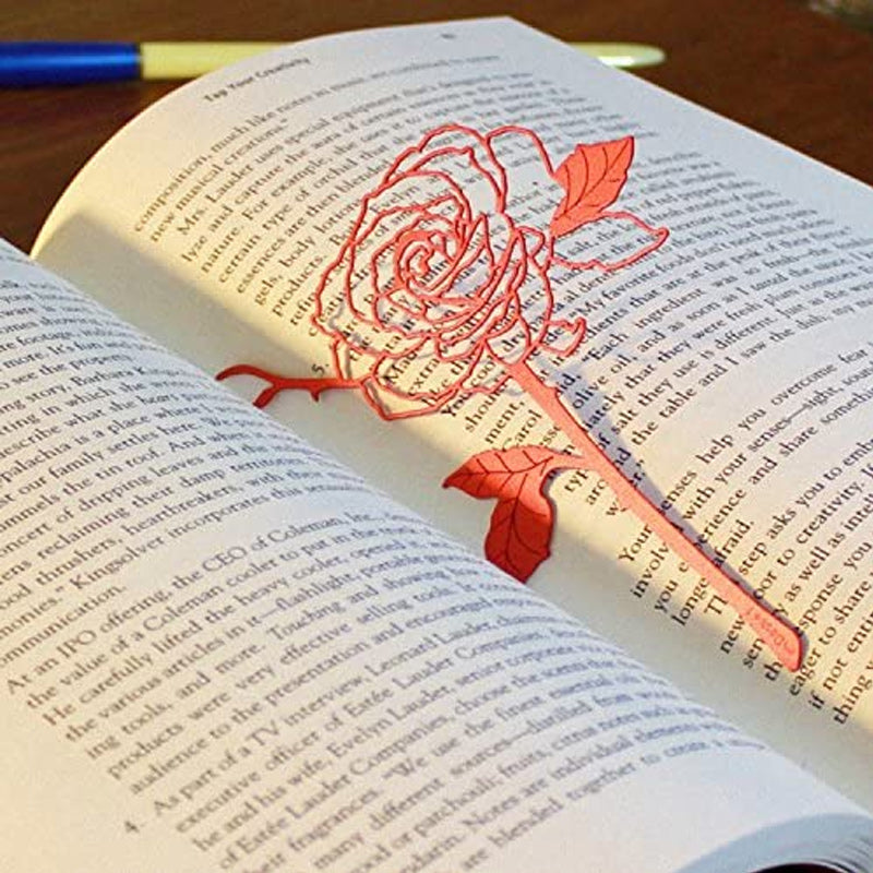 Red Rose Metal Bookmarks