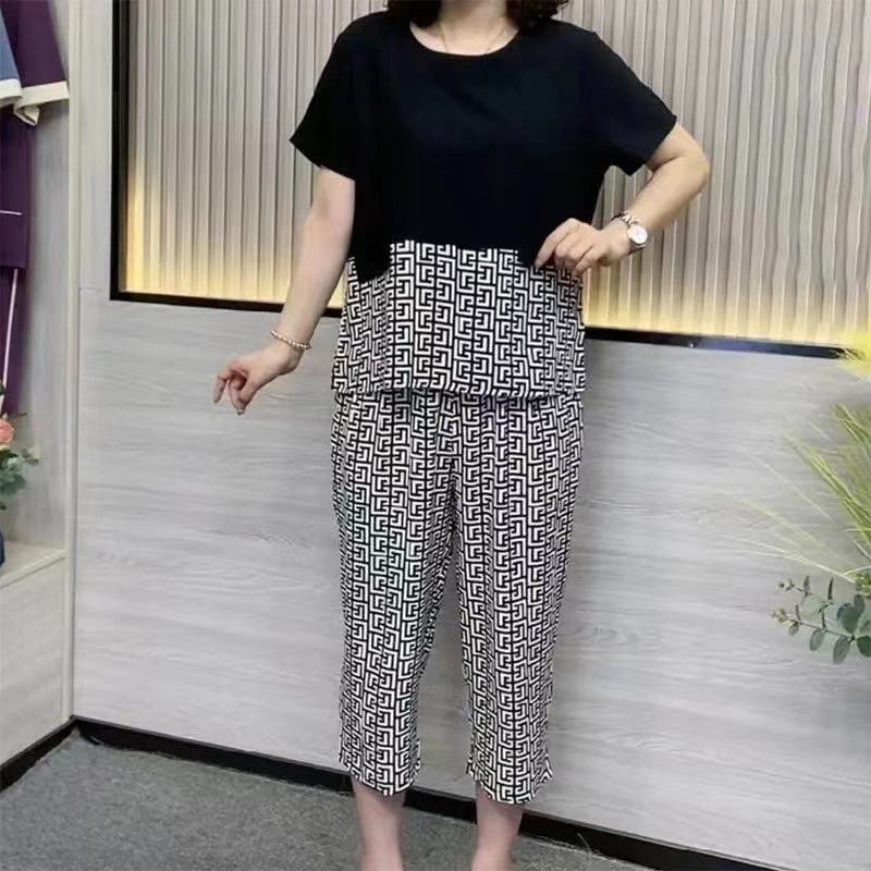 Summer New Casual Stitching Suit