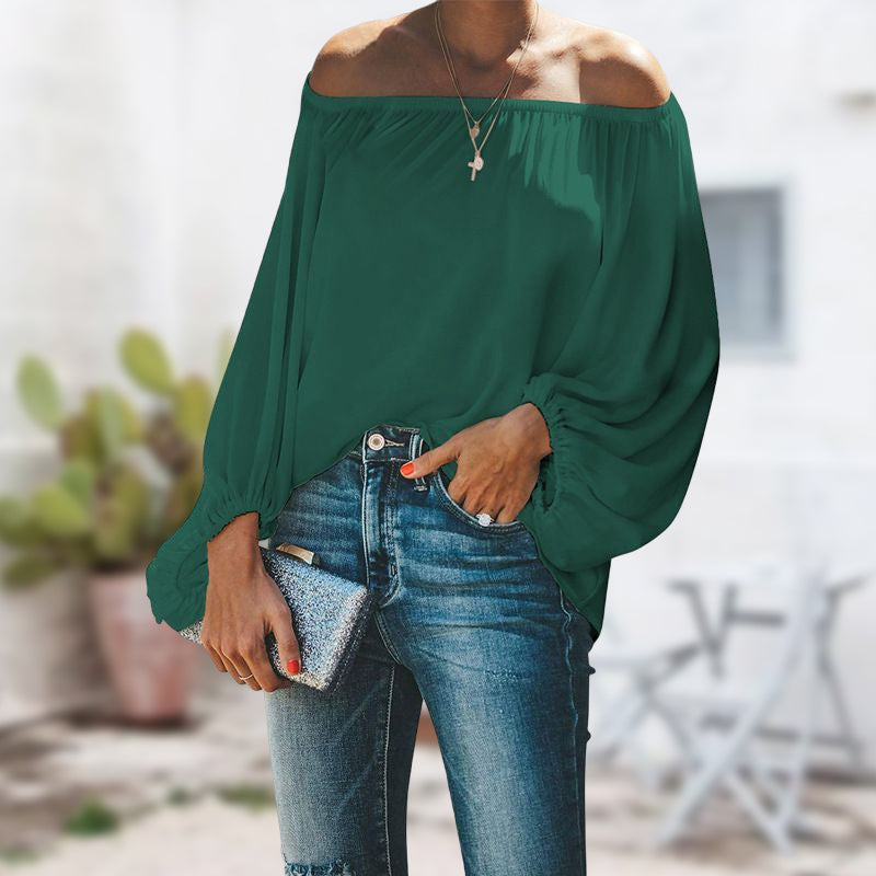 Women's Blouse Patchwork Cold Shoulder