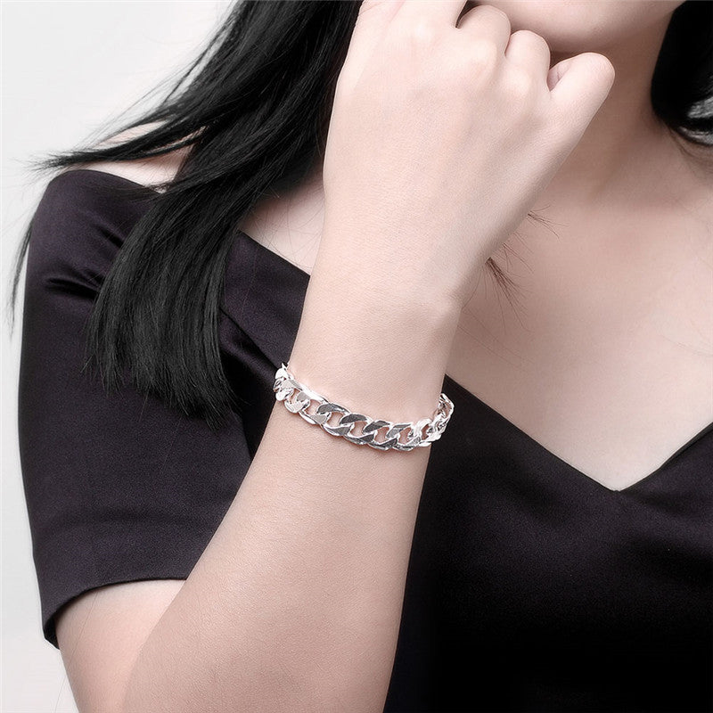 Double Chain Checkered Button Bracelet
