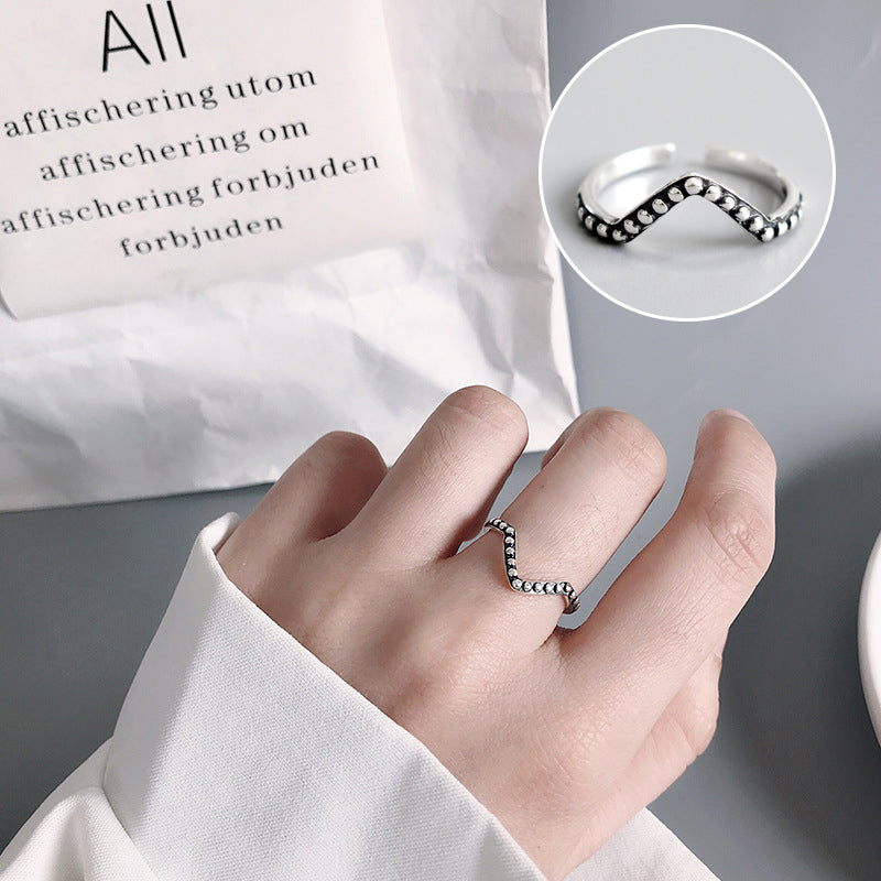 V-shaped Distressed Oopen Ring