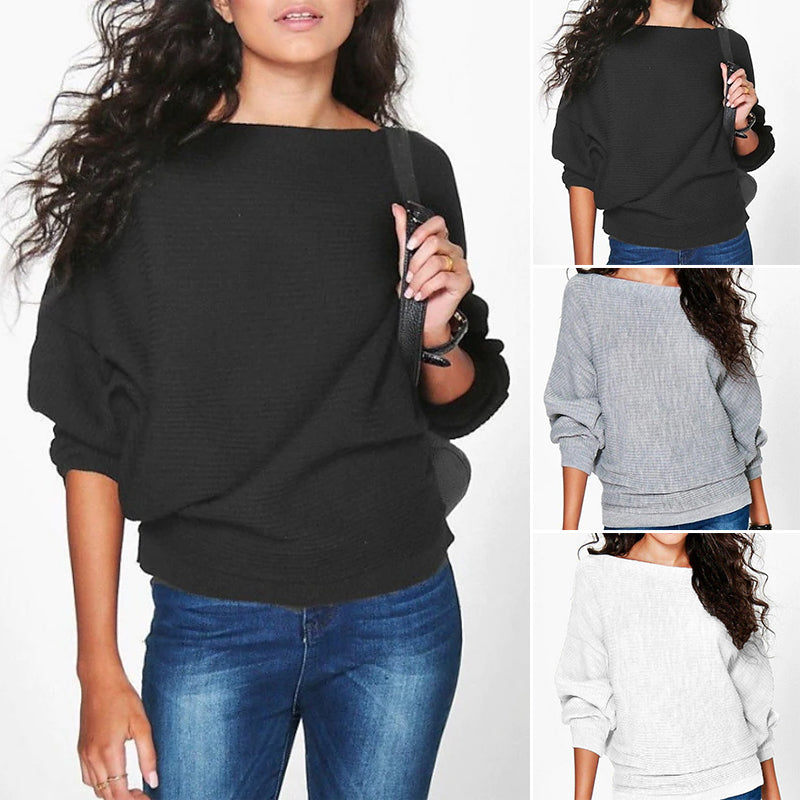 Solid Loose Long-sleeved T-shirt