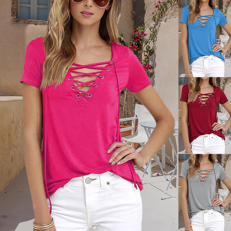 Sexy V-Neck T-Shirt Top
