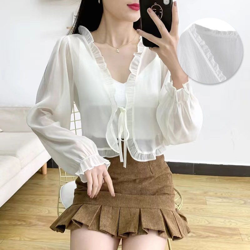 Oversized Clear Bow Tie Shawl