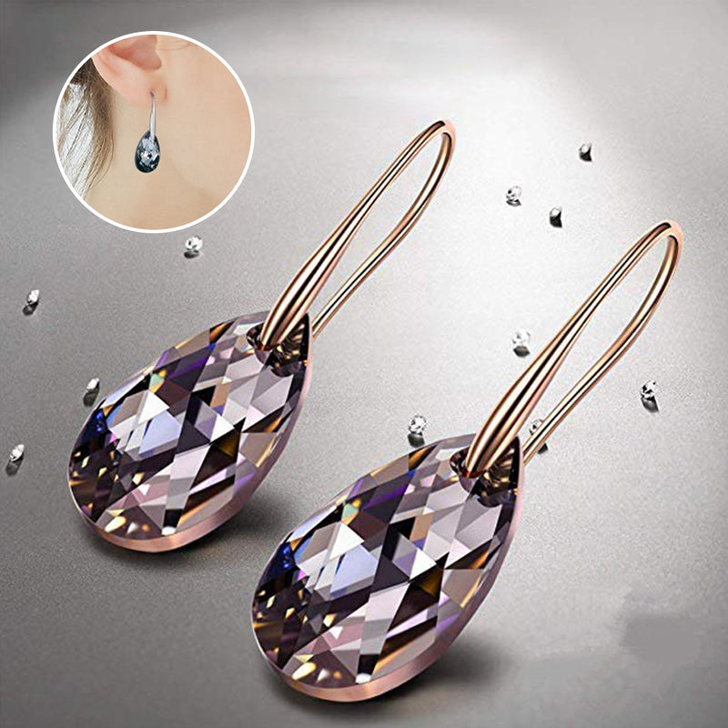 Black Aurora Borealis Drop Earrings