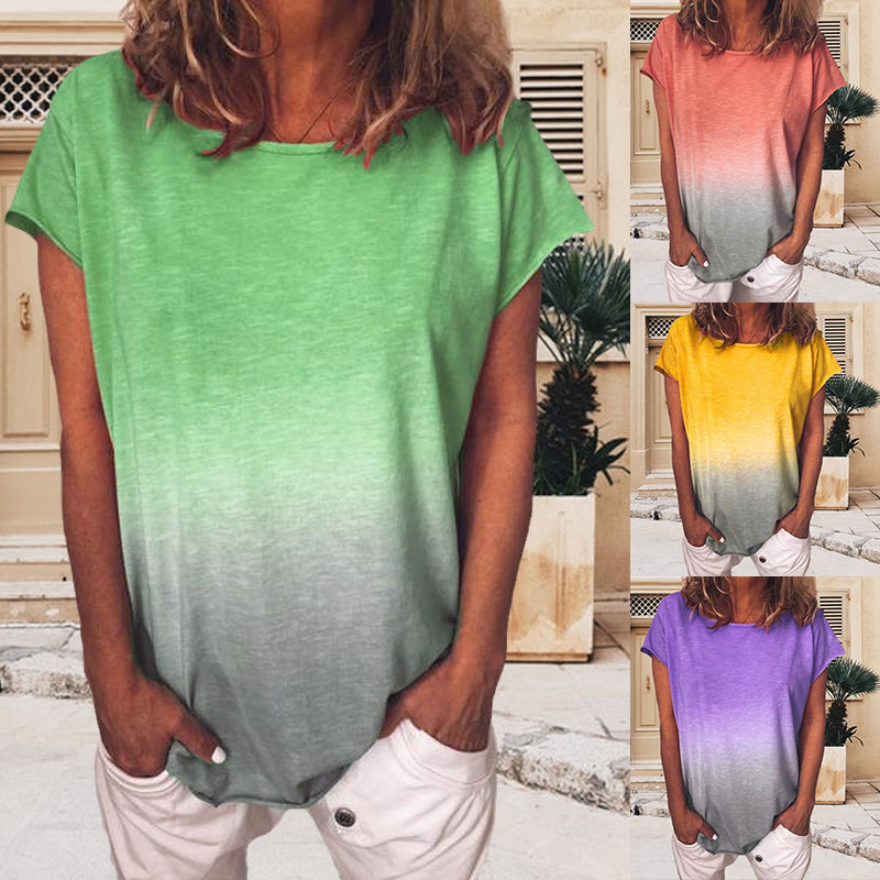 Gradient Rainbow Print T-shirt
