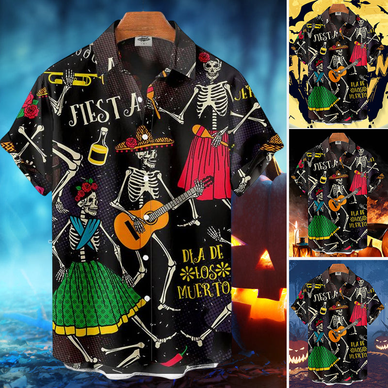 Men's Halloween Skeletons Shirt