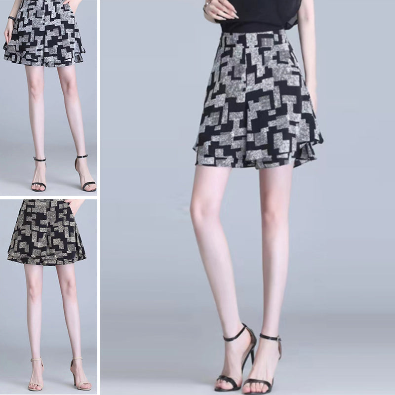 High Waisted Chiffon A-Line Skirt