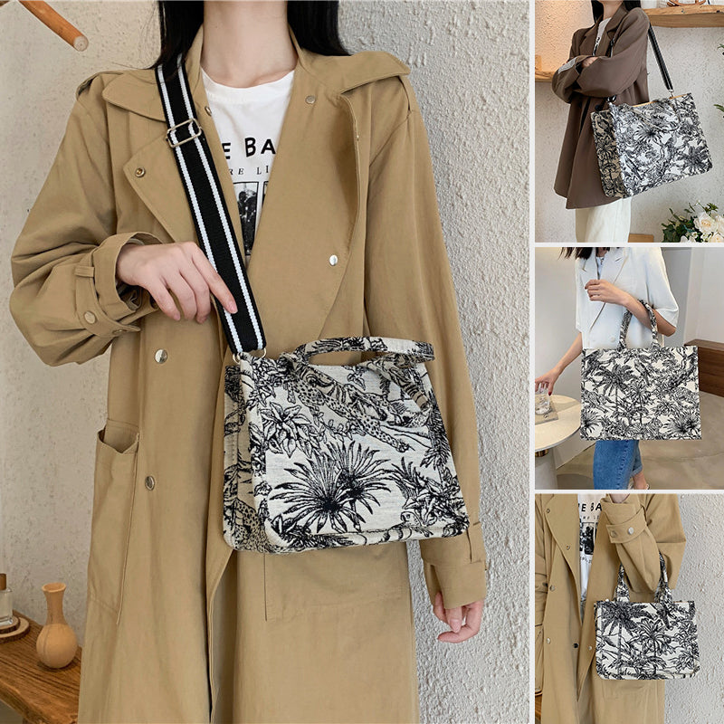 JACQUARD EMBROIDERY SHOULDER BAG