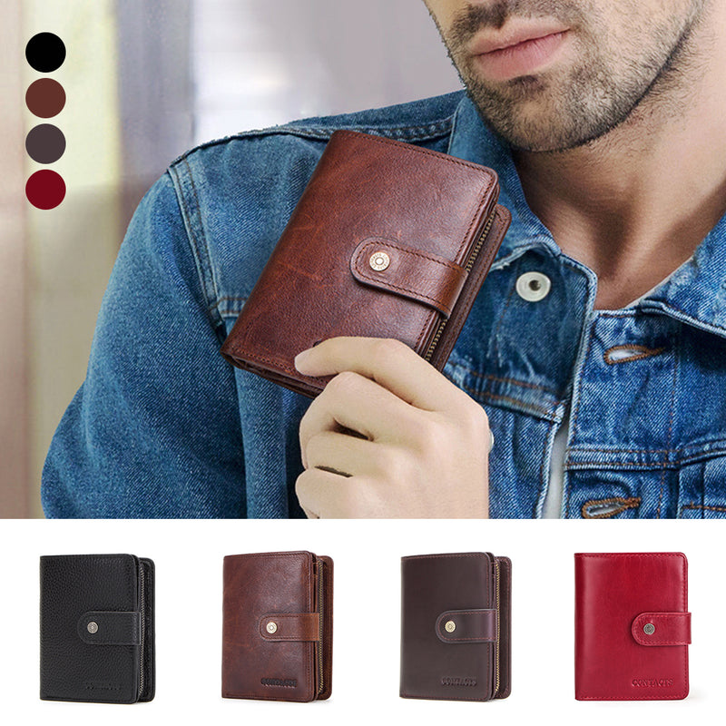 Genuine Leather Passport Holder Cover Wallet with Multi Card Slots