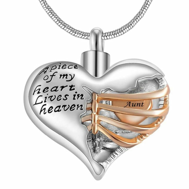 Heart Cremation Urn Necklace Pendant for Human Ashes