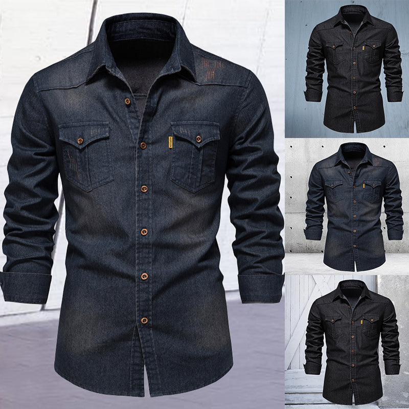 Men's Western Basic Denim Shirt
