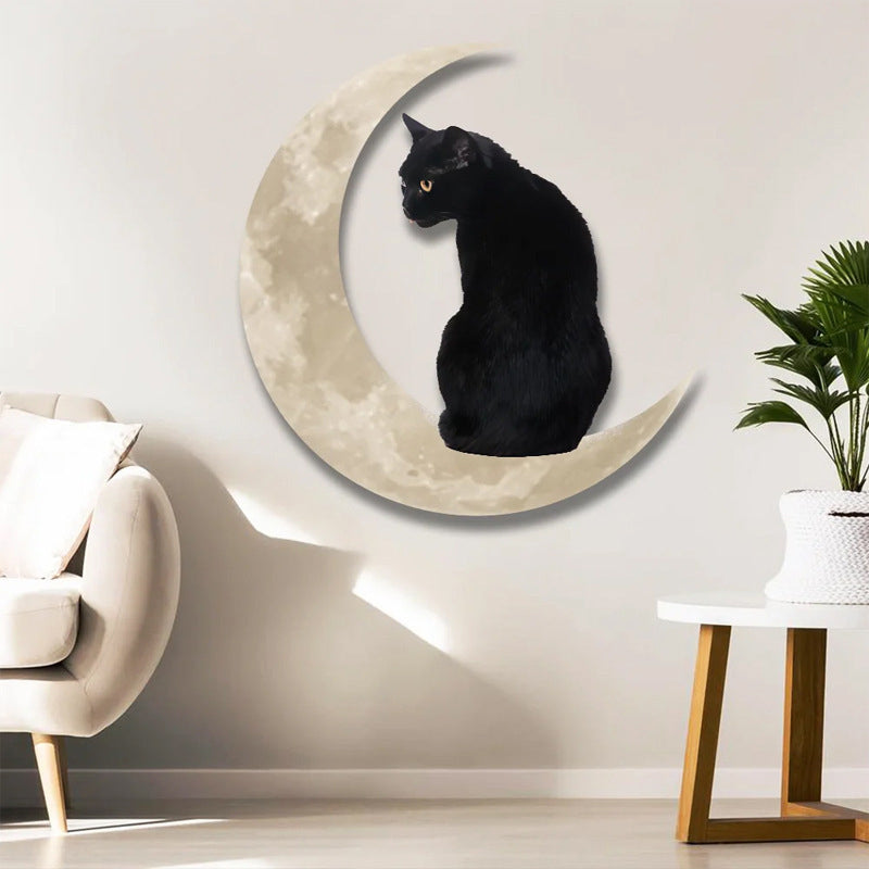 Black Cat Moon Wall Hanging