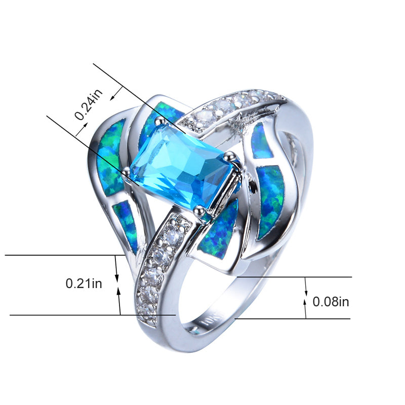 Blue Sapphire Opal Ring