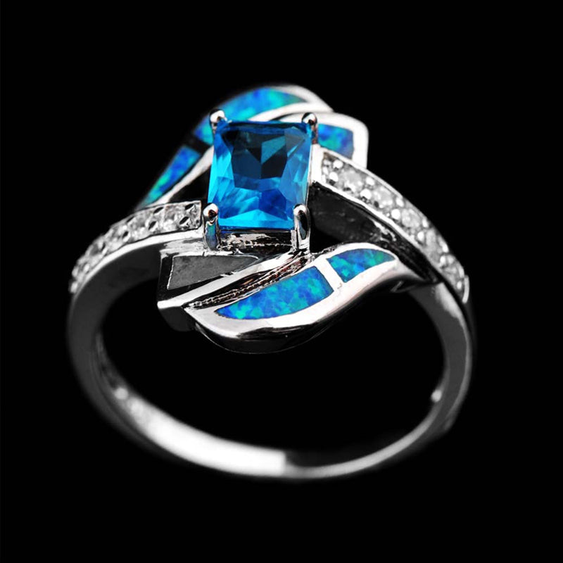 Blue Sapphire Opal Ring