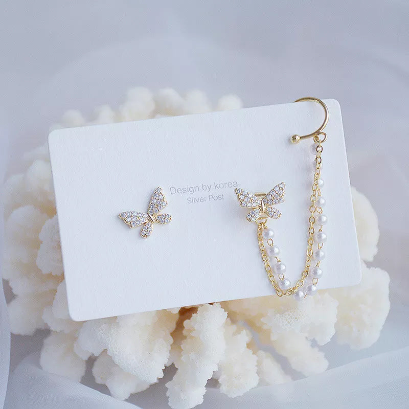 Butterfly Cuff Stud Earrings