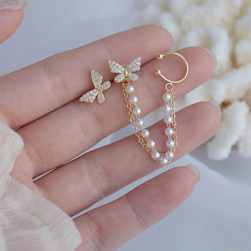 Butterfly Cuff Stud Earrings