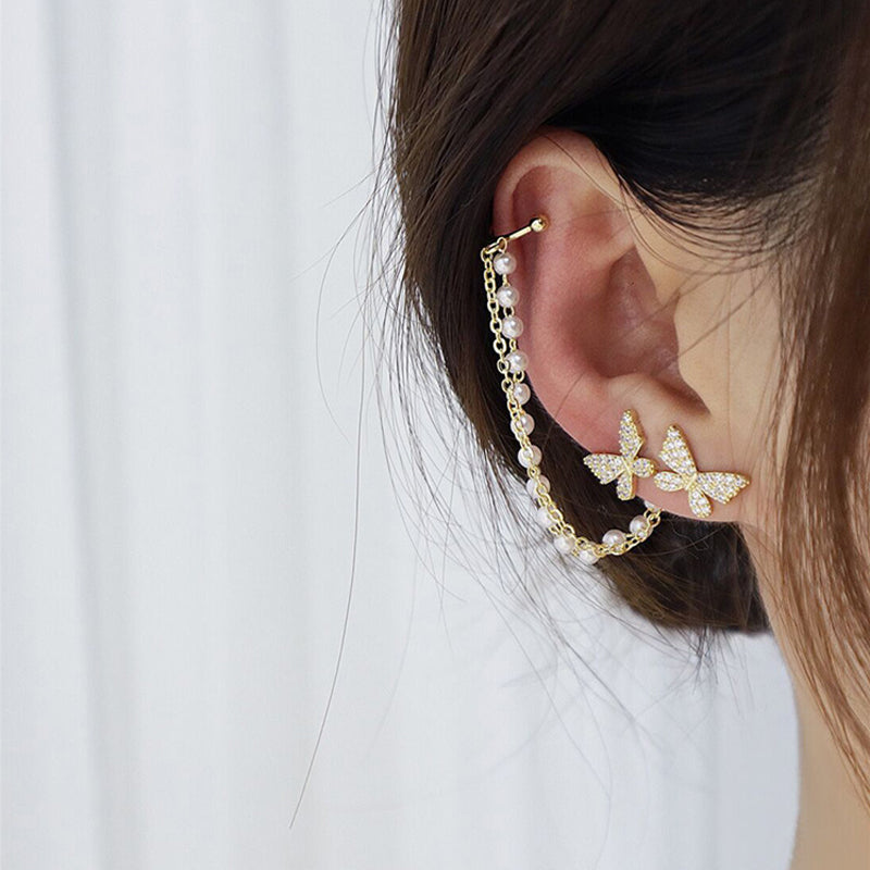 Butterfly Cuff Stud Earrings