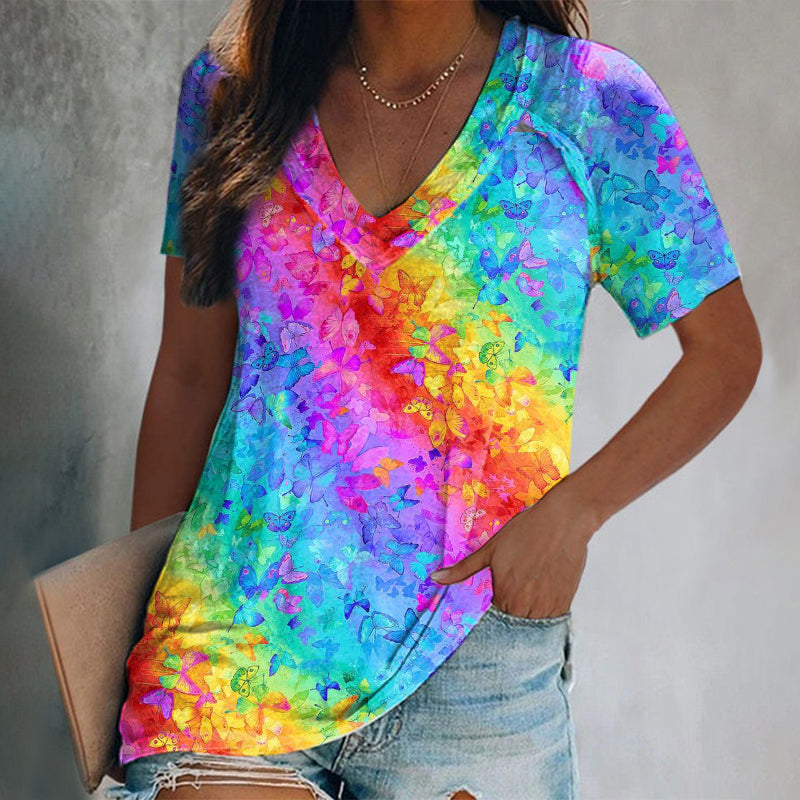 Butterfly Print Women's Comfort T-Shirt