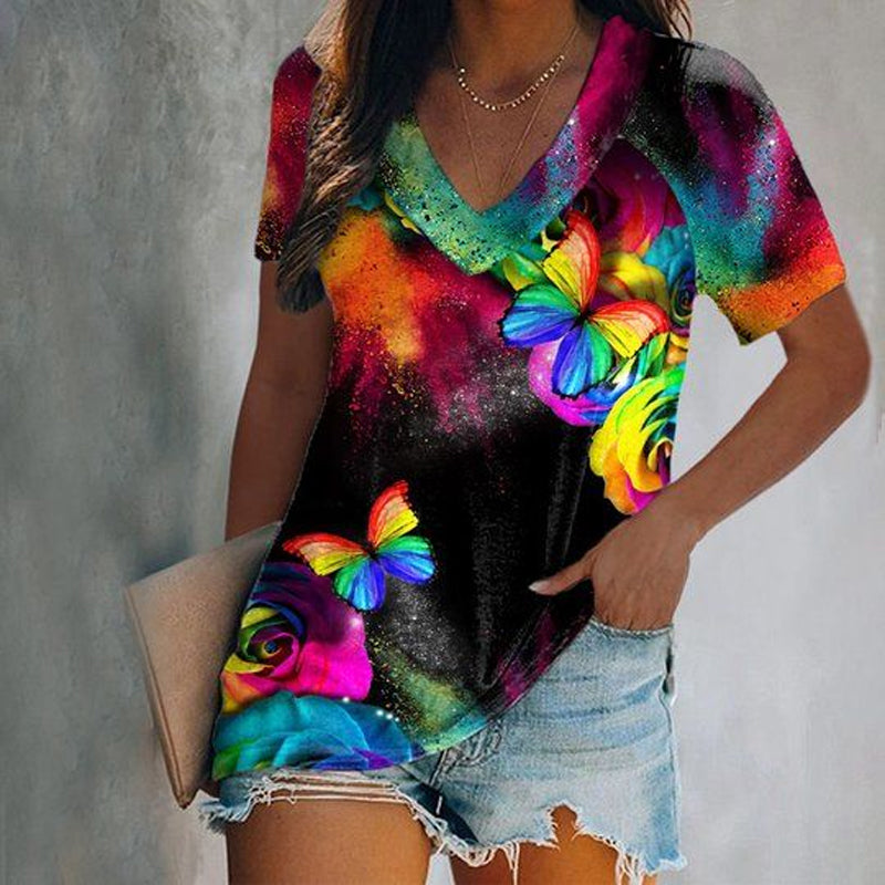 Butterfly Print Women's Comfort T-Shirt