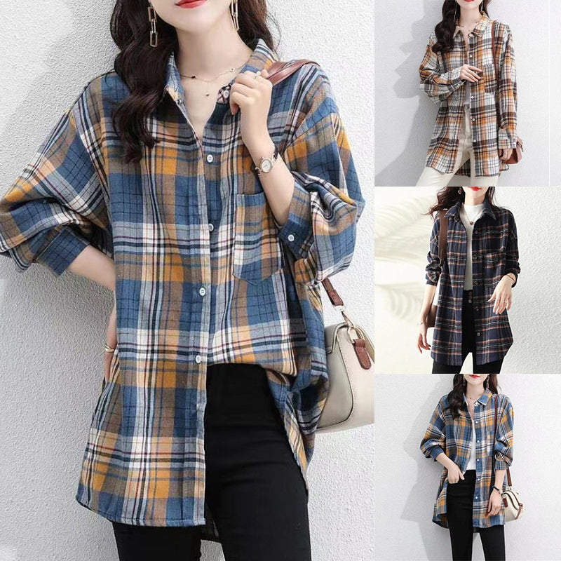 Loose Vintage Plaid Jacket