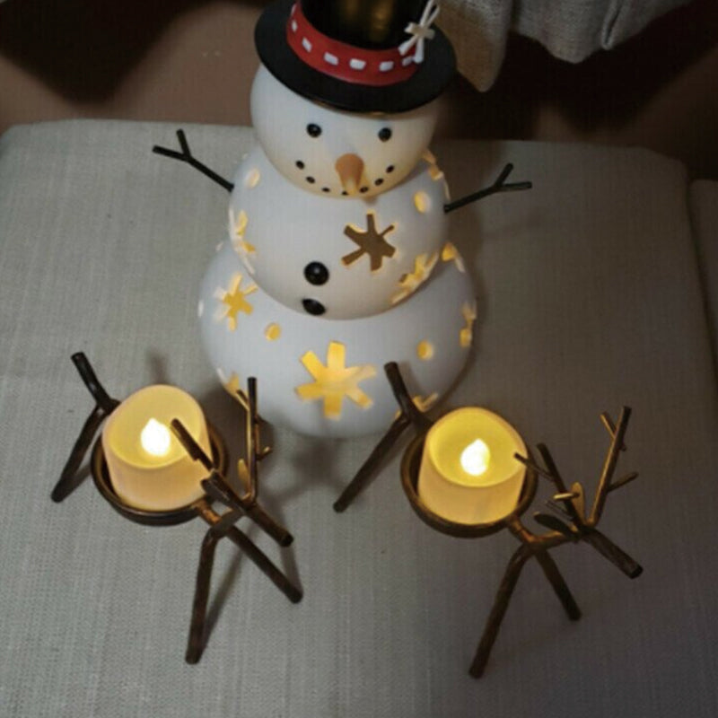 Set of 2 Reindeer Tea Light Holders