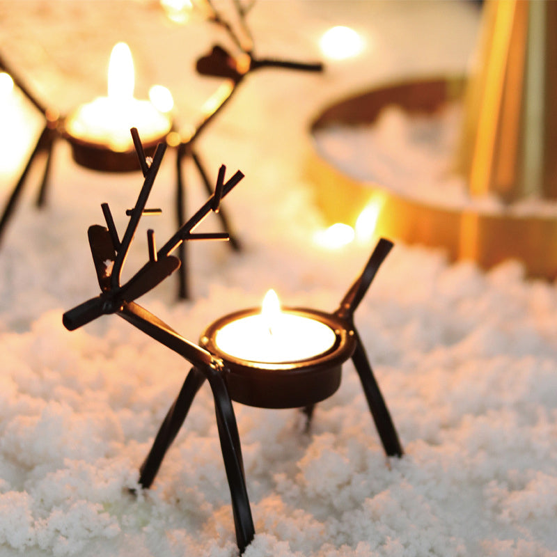 Set of 2 Reindeer Tea Light Holders