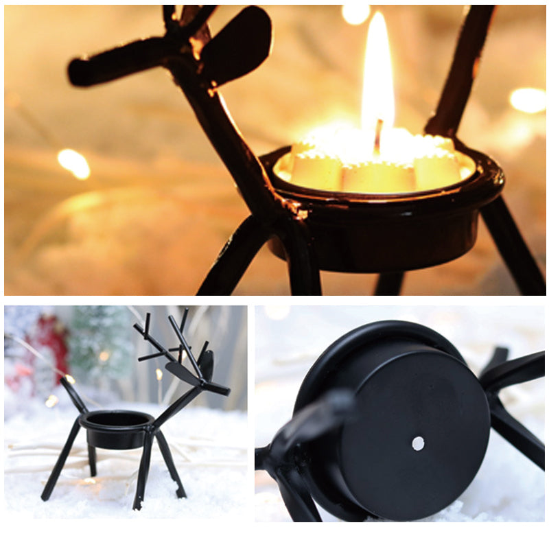 Set of 2 Reindeer Tea Light Holders