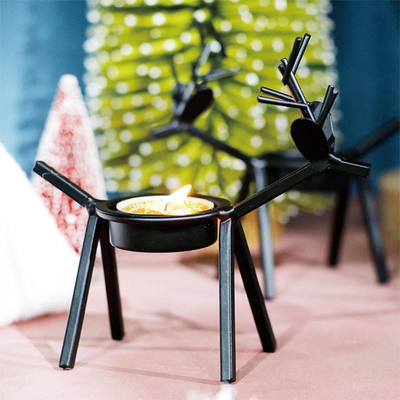 Set of 2 Reindeer Tea Light Holders