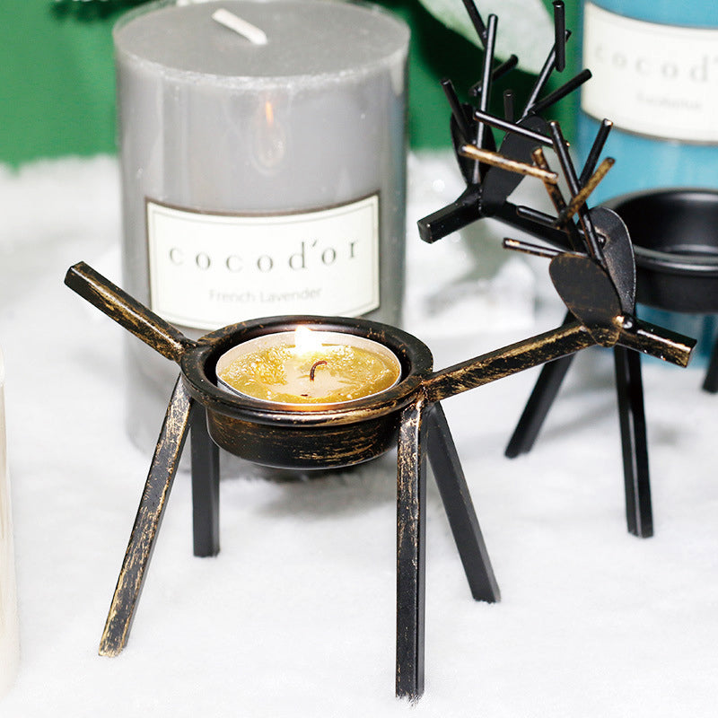 Set of 2 Reindeer Tea Light Holders