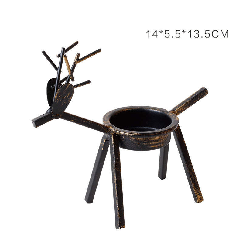 Set of 2 Reindeer Tea Light Holders