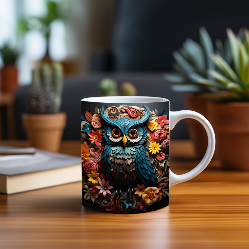 Mug with owl print