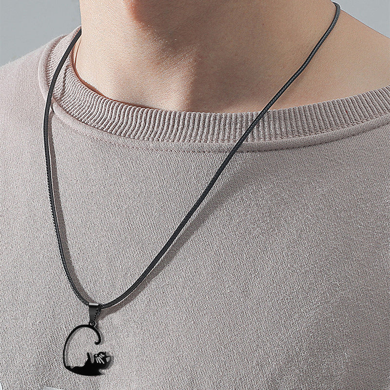 Cat Heart Couple Necklace