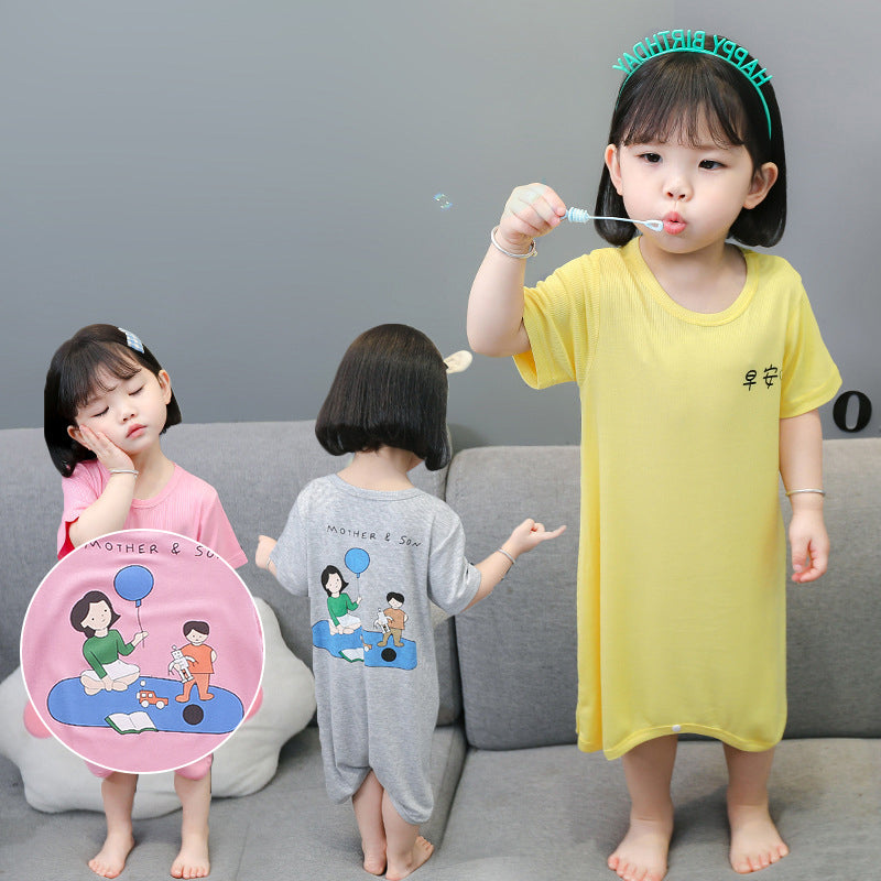 Children's Thin Summer Moisture-wicking Homewear One Piece