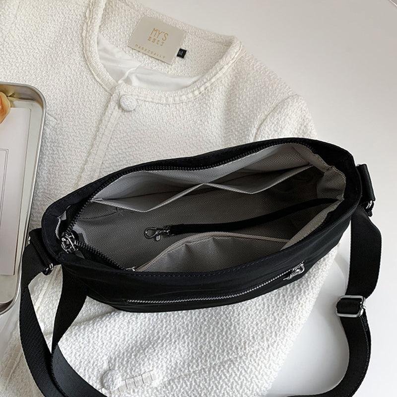 Classic Solid Nylon Crossbody Bag