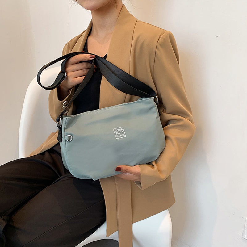 Classic Solid Nylon Crossbody Bag