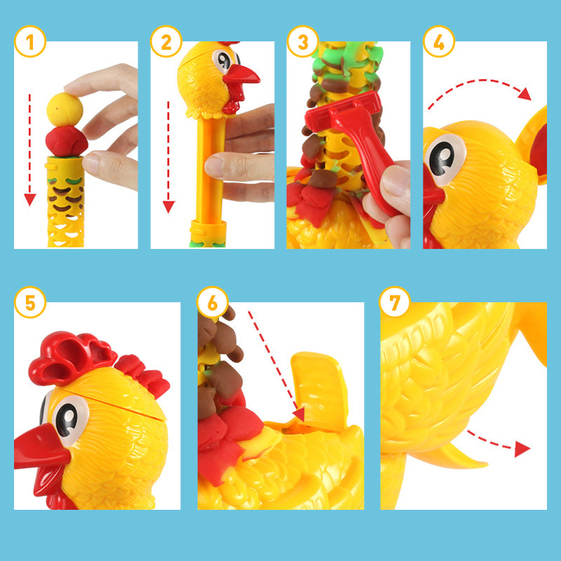 Colorful Feather Chicken Color Mud