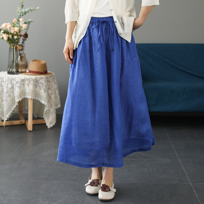 Cotton Linen Half Length Skirt