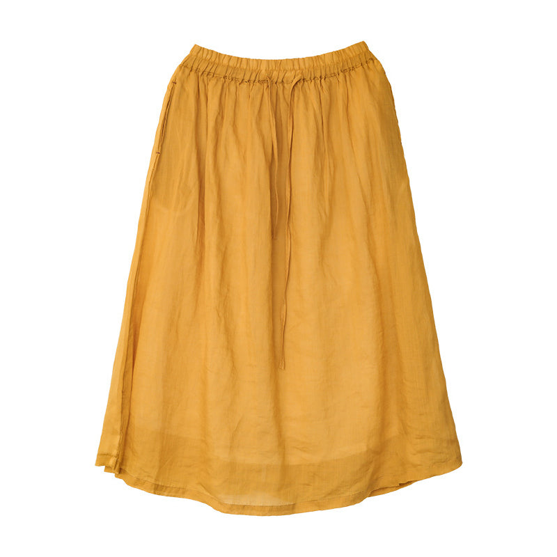 Cotton Linen Half Length Skirt