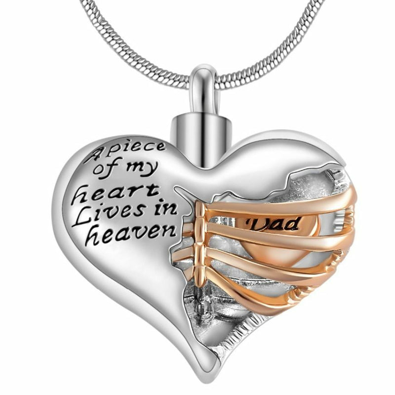 Heart Cremation Urn Necklace Pendant for Human Ashes