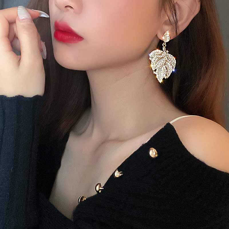 Diamond Leaf Earrings